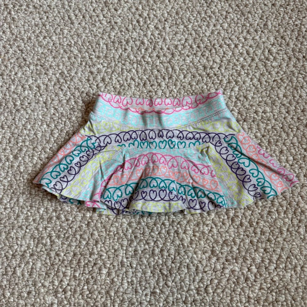 Jumping Beans Kids Size‎ 2T Rainbow Heart Print Skort